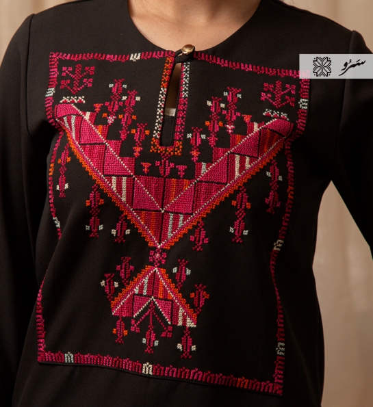 Gaza hand-embroidered Black blouse